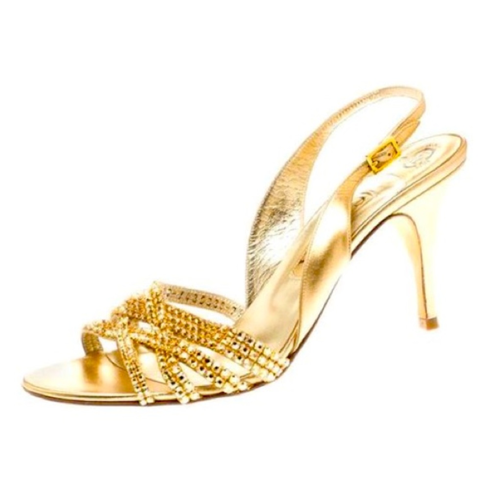 Gina Gold crystal embellished slingbacks size 39